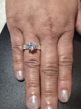 Solitaire Greek Key Band Ring-925 Silver
